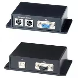Удлинитель SC&amp;T VKM02 передача сигналов VGA/клавиатура/мышь на расстояние на 30м (макс. до 100м) по 2-м кабелям CAT5e, пассивный, не требует питания.