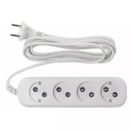 Удлинитель сетевой Buro BU-PSL4.5/W 5м, 4 розетки, белый (пакет ПЭ)