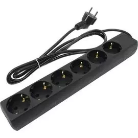 Удлинитель сетевой Exegate ECE-6-3B EX285831RUS 6 евророзетки с заземлением, 3м, черный