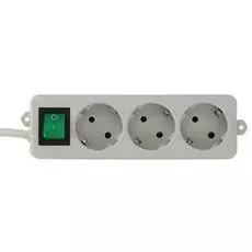 Удлинитель сетевой Гарнизон EL-NB-G3-W-2 3 евророзетки с выключателем и заземлением, допустимый ток 10А, длина 2м.