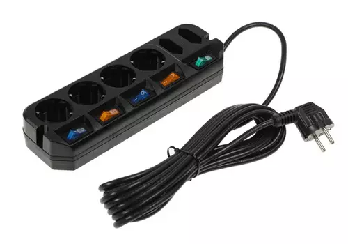 Удлинитель сетевой Most A10-BOX-Ч 5М 5м (6 розеток) черный (пакет ПЭ) (1033466)