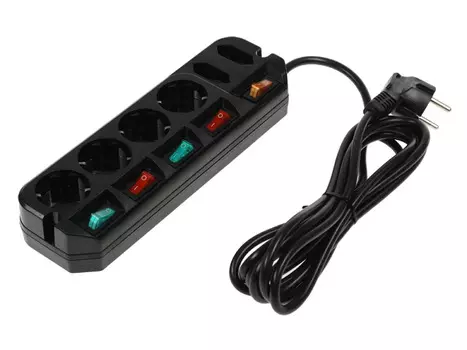 Удлинитель сетевой Most A16-Ч 3М 3м (6 розеток) черный (пакет ПЭ) (1033470)