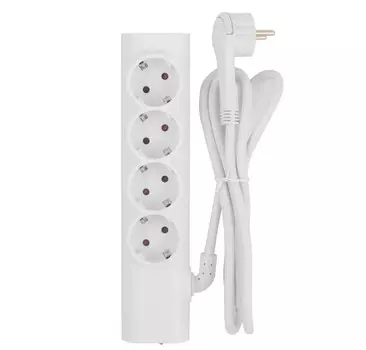 Удлинитель сетевой Старт С/У S 4x1 ZDV 4 розетки с заземлением, 1,5 м, провод ПВС с сечением 3*1,5 мм, 3680 Вт, 16 А, кнопка ВКЛ/ВЫКЛ, защитные шторк