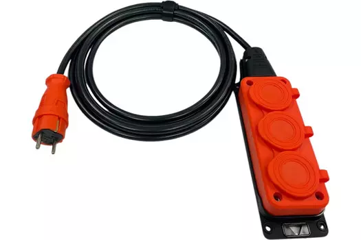 Удлинитель силовой iTOK i-CONNECT-COLOR-SU-KG-215-3-54-7-ORANGE тип SU серии iCONNECT COLOR без земли КГтп-ХЛ 2х1,5 мм 3 гнезда IP54 ГОСТ цвет оранжев