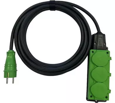 Удлинитель силовой iTOK i-CONNECT-COLOR-SU-PVS-325-3-54-5-GREEN тип SU серии iCONNECT COLOR с заземлением ПВС 3х2,5 мм 3 гнезда IP54 ГОСТ цвет зеленый