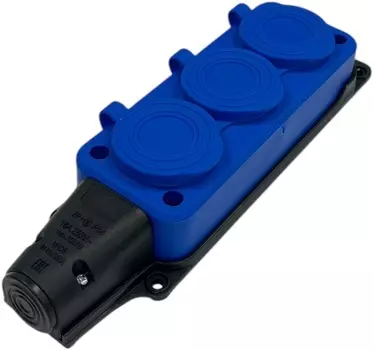 Удлинитель силовой iTOK i-CONNECT-COLOR-SU-PVS-310-3-54-30-BLUE тип SU серии iCONNECT COLOR с заземлением ПВС 3х1 мм 3 гнезда IP54 ГОСТ цвет синий 30