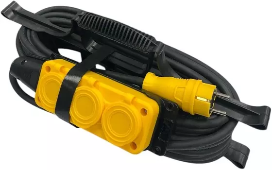 Удлинитель силовой iTOK i-CONNECT-COLOR-SUR-PVS-215-3-54-15-YELLOW тип SUR серии iCONNECT COLOR на рамке без земли ПВС 2х1,5 мм 3 гнезда IP54 ГОСТ цве
