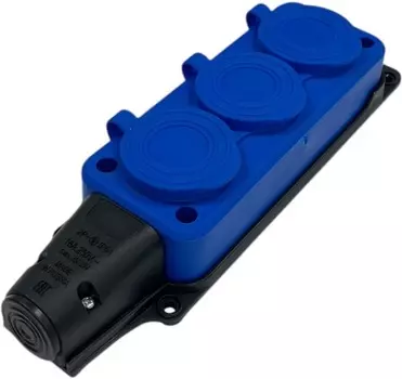 Удлинитель силовой iTOK i-CONNECT-COLOR-SUR-PVS-315-3-54-30-BLUE тип SUR серии iCONNECT COLOR на рамке с заземлением ПВС 3х1,5 мм 3 гнезда IP54 ГОСТ ц