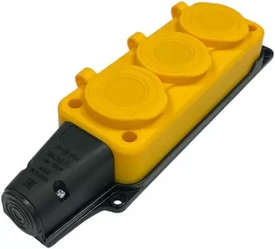 Удлинитель силовой iTOK i-CONNECT-COLOR-SUR-PVS-315-3-54-10-YELLOW тип SUR серии iCONNECT COLOR на рамке с заземлением ПВС 3х1,5 мм 3 гнезда IP54 ГОСТ
