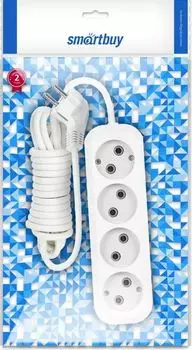 Удлинитель SmartBuy SBE-10-4-07-N 4 гнезда 7 метров 10А/2,2кВт без заземления ПВС 2х1,0 (1/30)