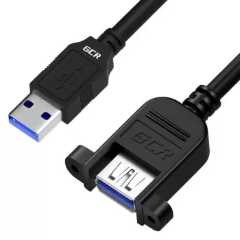 Удлинитель USB 3.0 Greenconnect GCR-54570 3.0m, AM/AF крепление под винт, черный