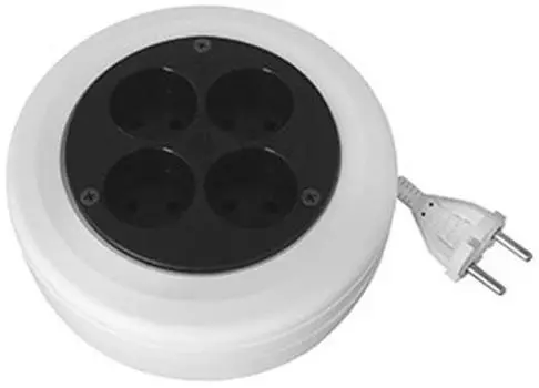 Удлинитель VOLSTEN УХ10-104 рулетка 16002, 5м, 2200Вт, 10А, белый