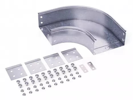 Угол DKC 36022K CPO 90 горизонтальный 90° 100х80 в комплекте с крепежными элементами и соединительными пластинами, необходимыми для монтажа, "S5 Combi