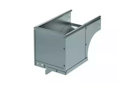 Угол верт. вниз 90°, правый переходник DKC 37016KHDZ CDSD, (ШхВ) 400х100 мм, правый, с разворотом трассы на 90°, сталь, горячеоцинкованная, в комплект