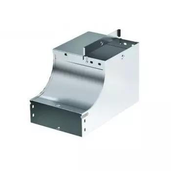 Угол верт. вверх 90°, правый переходник DKC 37145K CSSD, (ШхВ) 300х100 мм, правый, с разворотом трассы на 90°, толщ. 1 мм, сталь, оцинкованная по мето