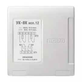 Усилитель Болид УК-ВК исп.12 релейный на 2 канала с креп. на DIN рейку, контакты на переключение, U-упр.12В, I-упр.40мА, U-коммут. до 250В, I-коммут.д