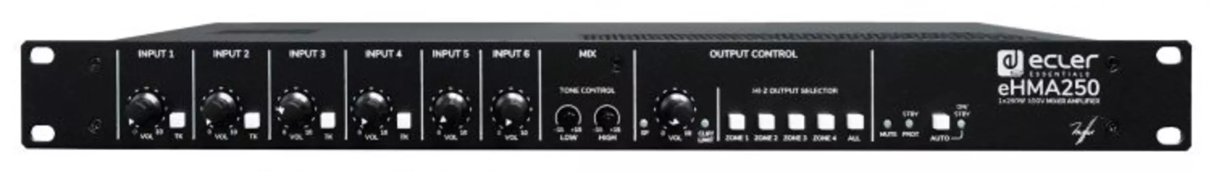 Усилитель Ecler eHMA250 мощности на 4 зоны 250 Вт – 50/70/100 В/4/8 Ом