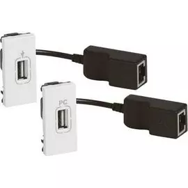 Усилитель Legrand 078748 Программа Mosaic - USB, с разъемом гнездо для линии передачи данных, передатчик+приемник, 1 модуль, белый