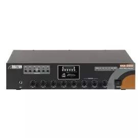 Усилитель Roxton MZ-360 комбинированный 360Вт, 3 микр./2 лин. входа, ИК-пульт ДУ, 6 зон