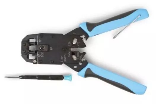 Устройство обжимное Hyperline HT-2008A для RJ45, RJ12, RJ11, проф.