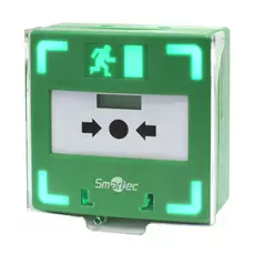 Устройство Smartec ST-ER116TLS-GN разблокировки двери с восстанавливаемой кнопкой активации, 3 группы контактов НР/НЗ, 12/24 В, 75/41 мА, IP40