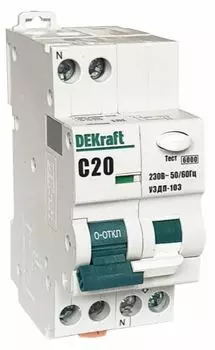Устройство защиты от дугового пробоя DEKraft 19088DEK 1P+N 10A х-ка C УЗДП-103 6кА