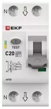 Устройство защиты от дугового пробоя EKF afdd-2-20C-pro УЗДП с авт.выкл. 1P+N 20А (С) 6кА PROxima