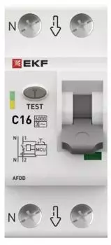 Устройство защиты от дугового пробоя EKF afdd-2-16C-pro УЗДП с авт.выкл. 1P+N 16А (С) 6кА PROxima
