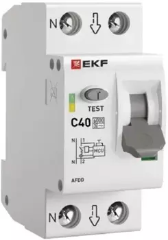 Устройство защиты от дугового пробоя EKF afdd-2-40C-pro с авт.выкл. 1P+N 40А (С) 6кА PROxima