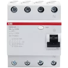Выключатель дифференциального тока (ВДТ, УЗО) ABB 2CSF204004R1630 FH204AC 4P 63A 30mA (AC)