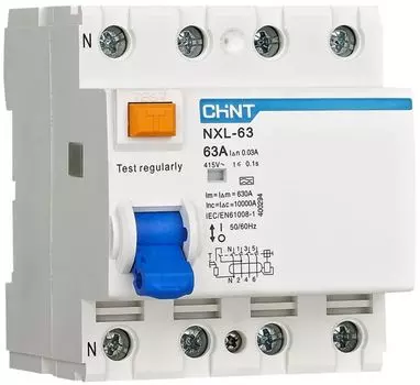 УЗО CHINT 280792 NXL-63 4P 63А 30мА 6кА тип AC (R)