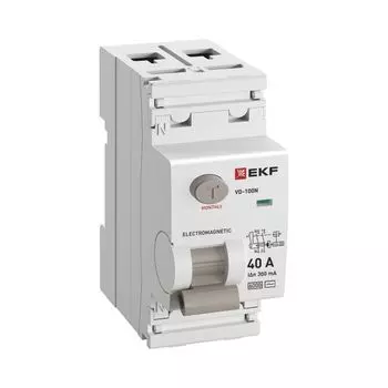 УЗО EKF E1026M40300 ВДТ ВД-100N 2P 40А 300мА AC эл-мех 6кА PROXIMA