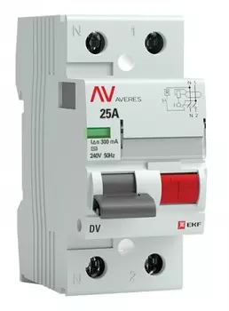 УЗО EKF rccb-2-25-300-ac-av DV 2P 25А/300мА (AC) AVERES