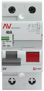 УЗО EKF rccb-2-40-100-ac-av DV 2P 40А/100мА (AC) AVERES