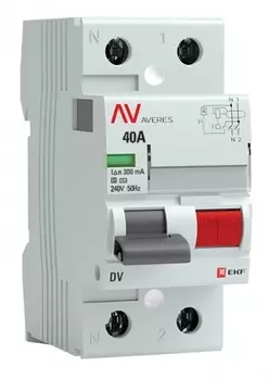 УЗО EKF rccb-2-40-300-s-av DV 2P 40А/300мА (S) AVERES