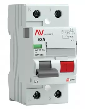 УЗО EKF rccb-2-63-100-a-av DV 2P 63А/100мА (A) AVERES