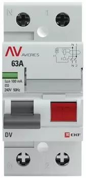 УЗО EKF rccb-2-63-100-ac-av DV 2P 63А/100мА (AC) AVERES