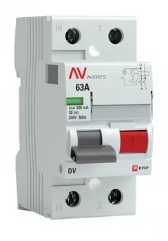 УЗО EKF rccb-2-63-100-s-av DV 2P 63А/100мА (S) AVERES