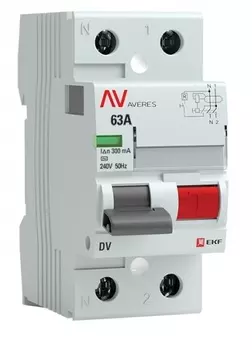 УЗО EKF rccb-2-63-300-ac-av DV 2P 63А/300мА (AC) AVERES