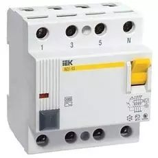 Выключатель дифференциального тока (ВДТ, УЗО) IEK MDV10-4-025-100 4п 25А 100мА ВД1-63 АС