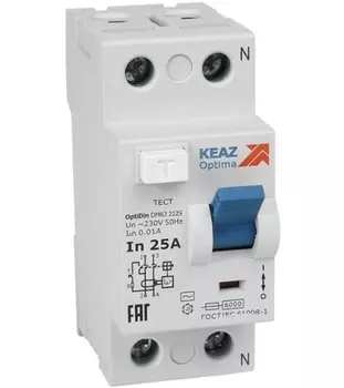 УЗО КЭАЗ 254166 OptiDin DM63-2225-AС-УХЛ4 2P 25A 30mA