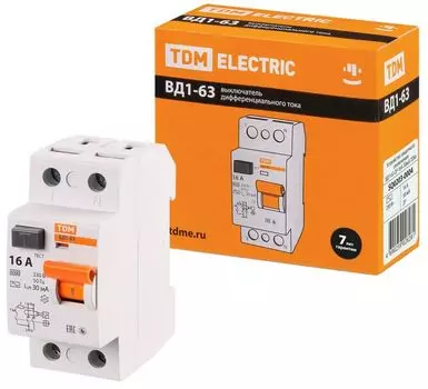 УЗО TDM SQ0203-0004 ВД1-63 2Р 16А 30мА
