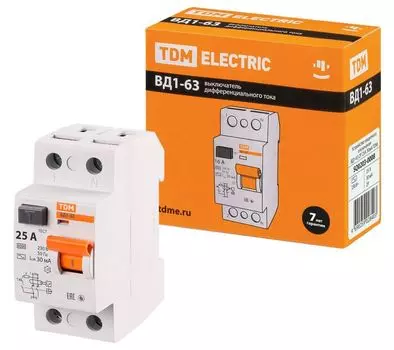 УЗО TDM SQ0203-0008 ВД1-63 2Р 25А 30мА