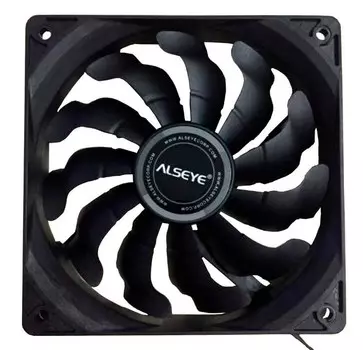 Вентилятор для корпуса ALSEYE S120-F 120mm, 500-1700 RPM, 33.8dB, 66CFM, 4-pin PWM, черный