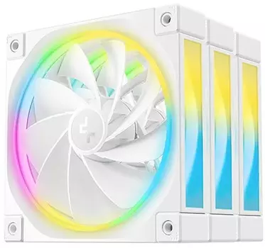 Вентилятор для корпуса Deepcool FL12R WH-3 IN 1 3*120mm, ARGB, 4-pin PWM, 500-2150rpm, 55CFM, 33.9dBA, белый, color BOX
