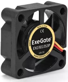 Вентилятор для корпуса Exegate ExtraSilent ES03010S3P-5 EX296990RUS 30x30x10 mm, 8500rpm, 4.31CFM, 24dBa, 3-pin