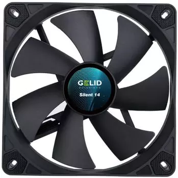 Вентилятор для корпуса GELID SILENT 14 BLACK FN-PX14-11 140x140x25 мм, 1000 об/мин, 21 дБА, 67,4 CFM, 3-pin, черный