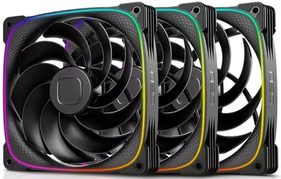 Вентилятор для корпуса Geometric Future Squama 2503RB-14 1F2503R314000 140mm, 2100rpm, 71.80 CFM, 34.0 dBA, black (3-pack)