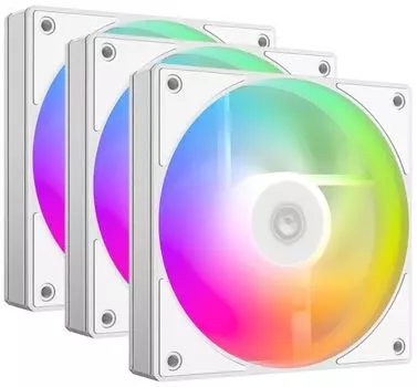 Вентилятор для корпуса ID-Cooling AS-120-ARGB-W TRIO 120mm, 2000rpm, 58.0 CFM, 27.2 dBa, 4-pin PWM, ARGB, white (3-pack)