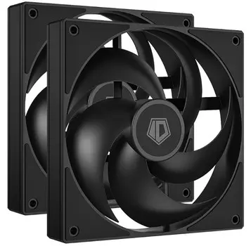 Вентилятор для корпуса ID-Cooling AS-140-K DUET 140x140x25мм, 300-1800rpm, 72.2 CFM, 24.9dBA, 4-pin PWM, BOX